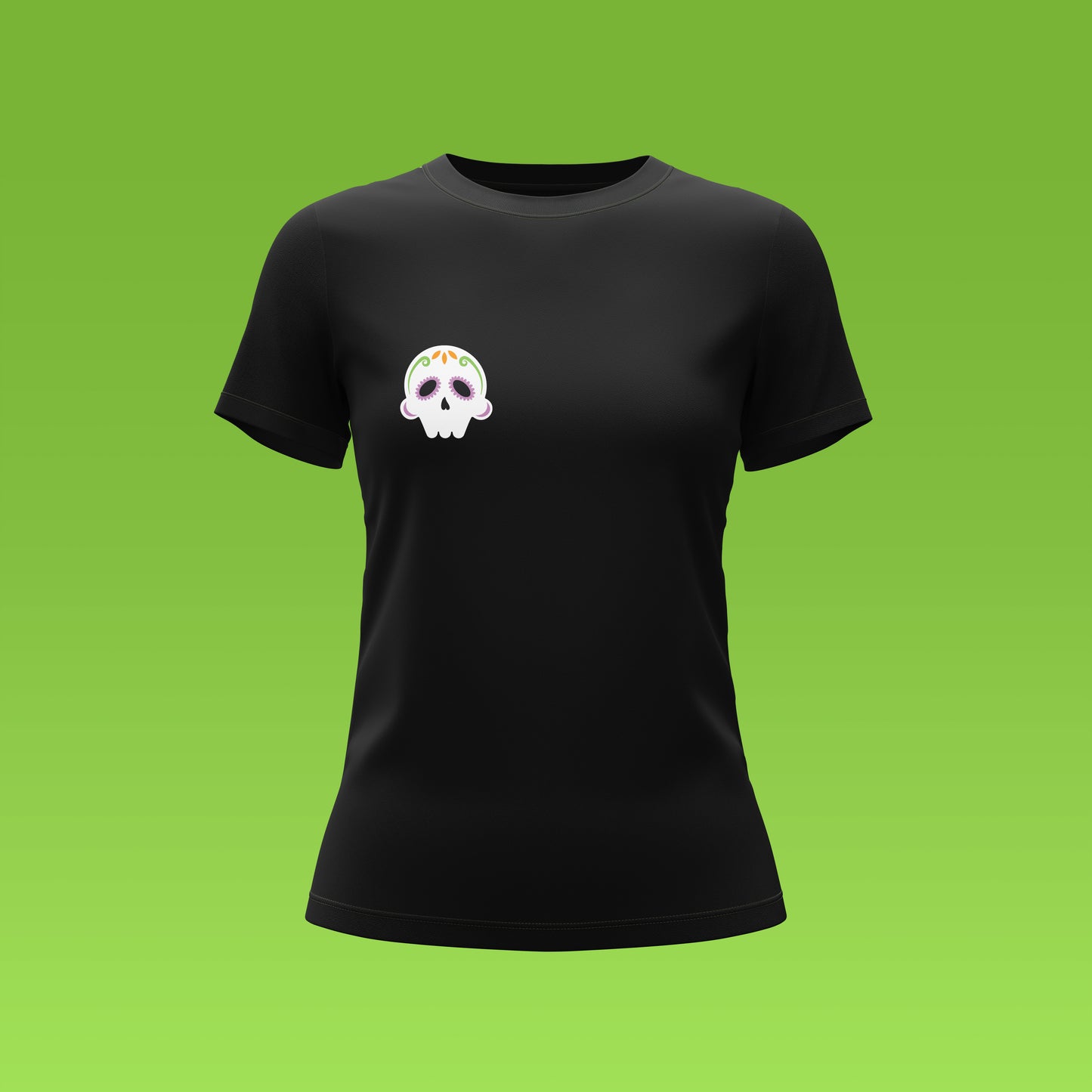 Playera Calaveria - Diseño para Mujer Calavera Papel Picado en negro