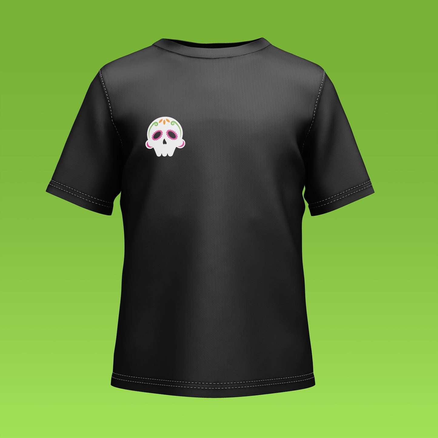 Playera Calaveria - Diseño para Niño y Niña Calavera Papel Picado en negro