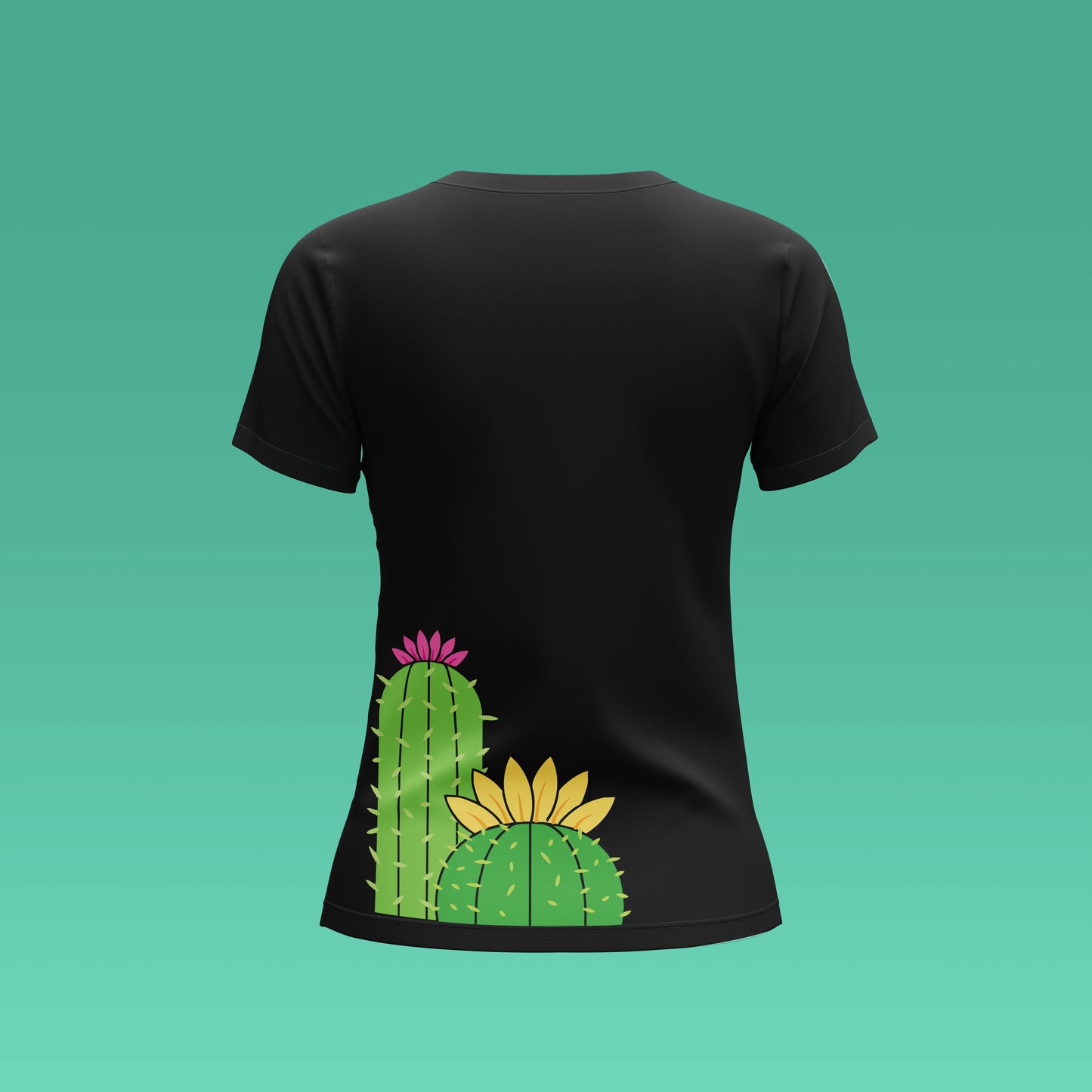 Playera Calaveria - Diseño para Mujer Calavera con Cactus en negro