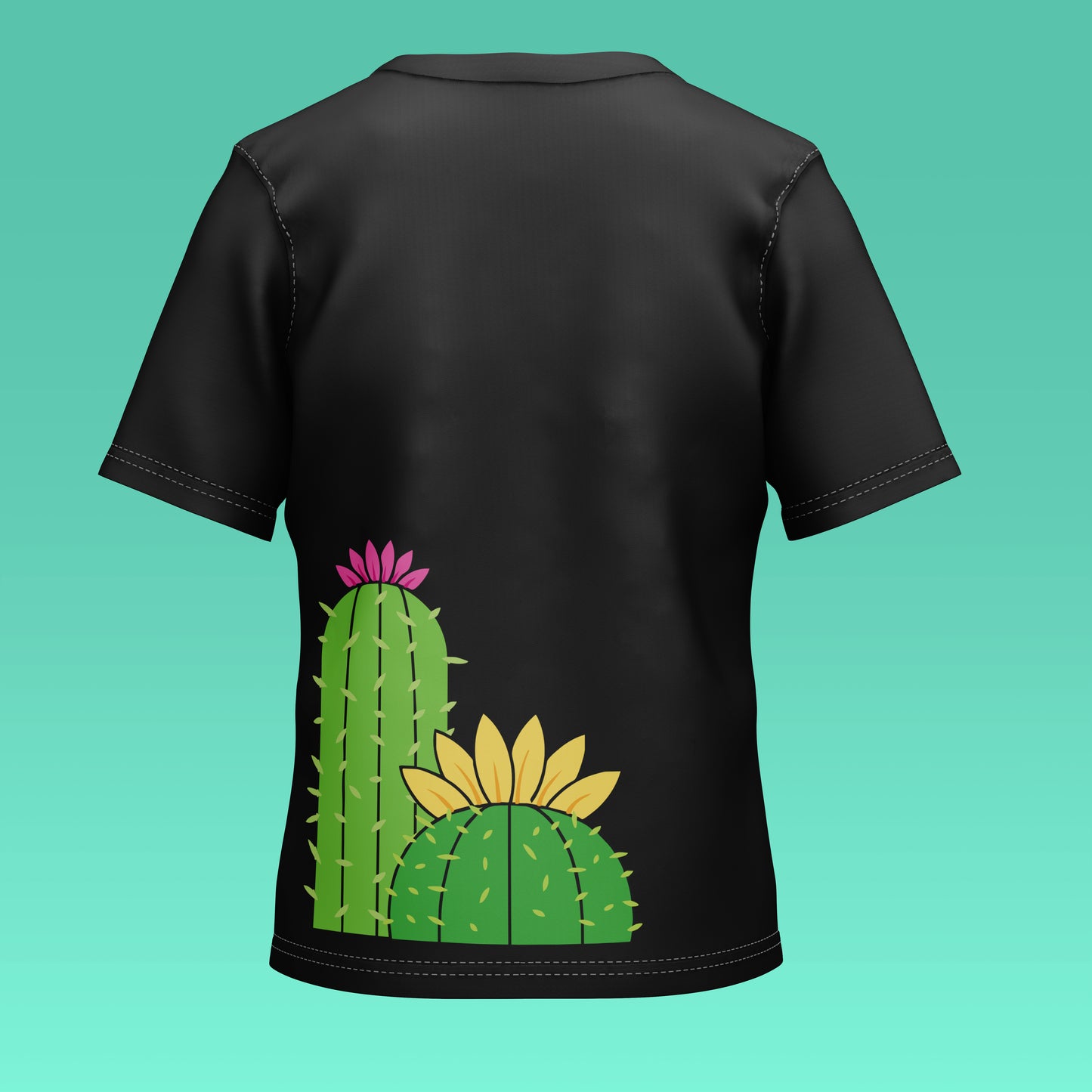 Playera Calaveria - Diseño para Niño y Niña Calavera con Cactus en negro