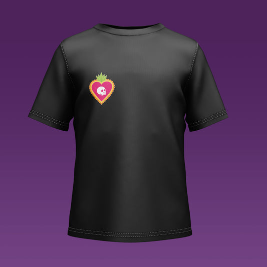 Playera Calaveria - Diseño para Niño y Niña Calavera con corazon en negro