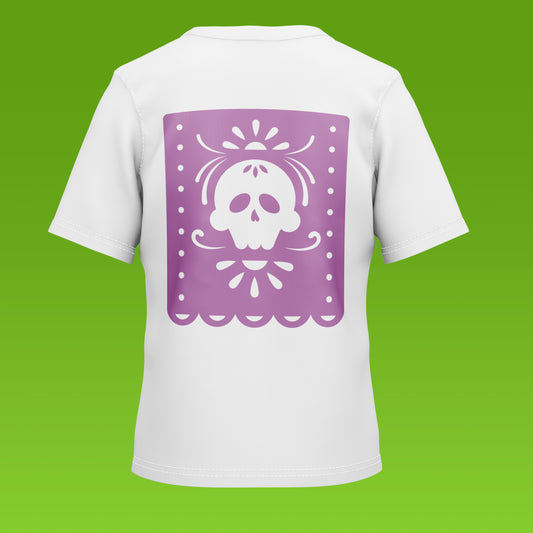 Playera Calaveria - Diseño para Niño y Niña Calavera Papel Picado