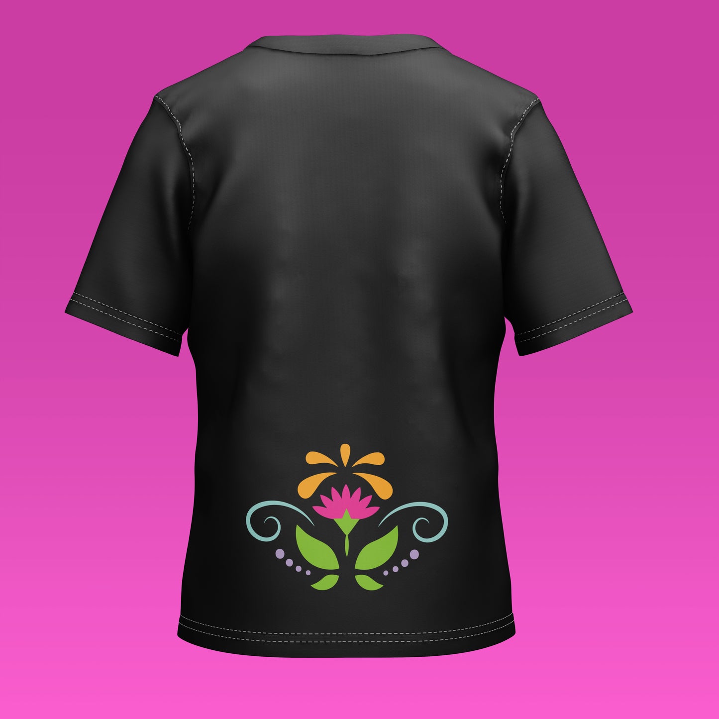 Playera Calaveria - Diseño para Niño y Niña Calavera con Trenzas en negro