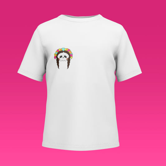 Playera Calaveria - Diseño para Niño y Niña Calavera con Trenzas