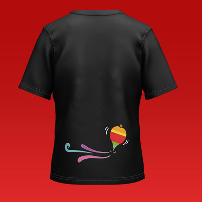 Playera Calaveria - Diseño para Niño y Niña Calavera Balero en negro