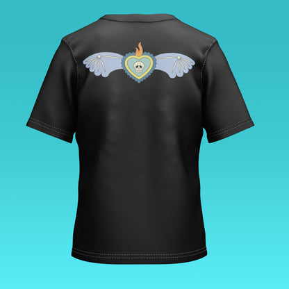 Playera Calaveria - Diseño para Niño y Niña Alas en negro