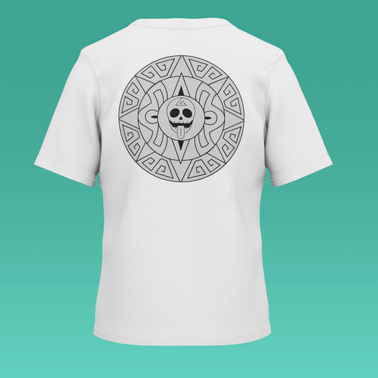 Playera Calaveria - Diseño para Niño y Niña Calavera Calendario Azteca