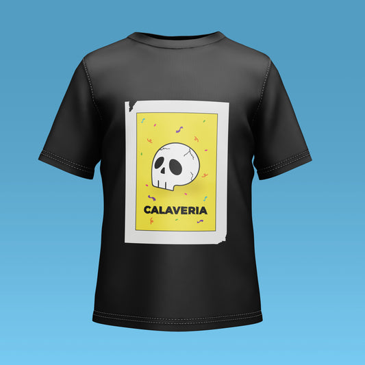Playera Calaveria - Diseño para Niño y Niña Calavera Loteria en negro